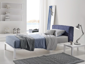 LERA SOFT - Single bed with removable cover with upholstered headboard _ Duomo Design